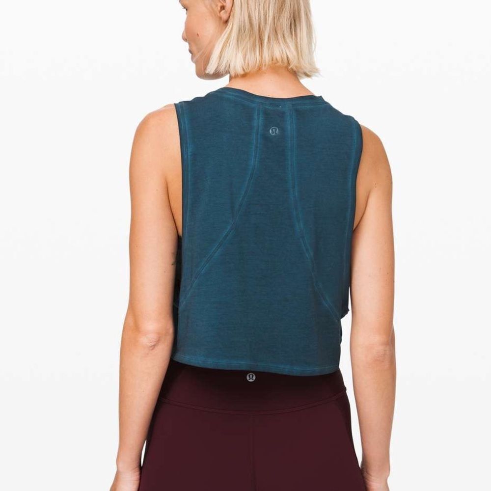 Lululemon Muscle Love Crop Tank Top Washed Night Diver Blue Women’s 6